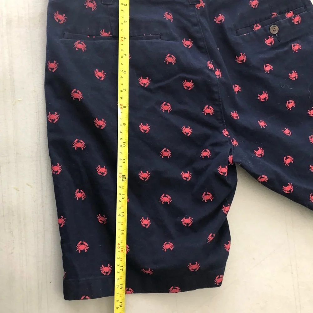 J.CREW Mens Navy Blue Red Crab Print 9